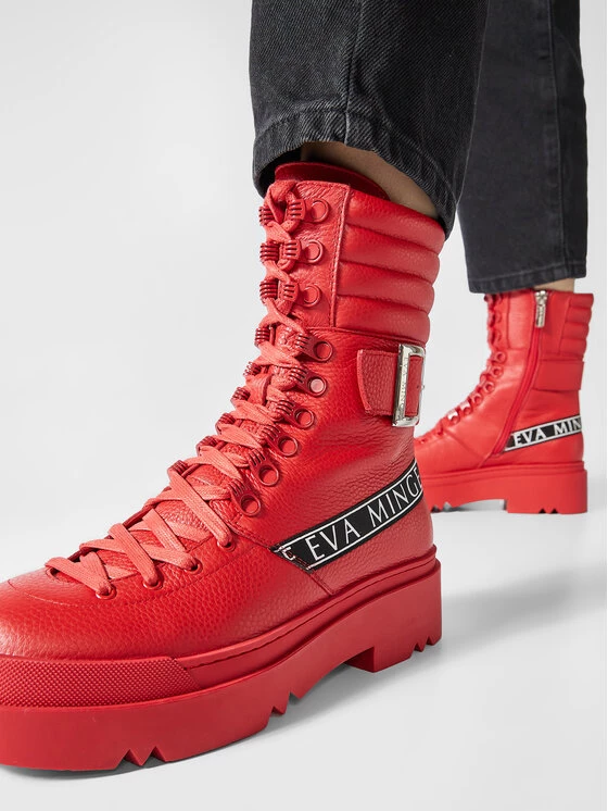 Eva Minge Γυναίκες Biker Μποτάκια Μποτάκια EM-40-10-001276 Κόκκινο 2 Eva Minge Γυναίκες Biker Μποτάκια Μποτάκια EM-40-10-001276 Κόκκινο - Image 2