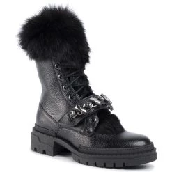 Eva Minge Γυναίκες Biker Μποτάκια Ορειβατικά παπούτσια EM-08-06-000250 Μαύρο