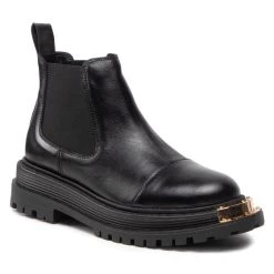 Eva Minge Γυναίκες Biker Μποτάκια Μποτάκια με λάστιχο EM-08-12-001534 Μαύρο