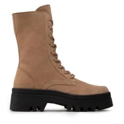 Eva Minge Γυναίκες Biker Μποτάκια Ορειβατικά παπούτσια EM-60-12-001558 Μπεζ -Eva Minge Κατάστημα unnamed file 3447